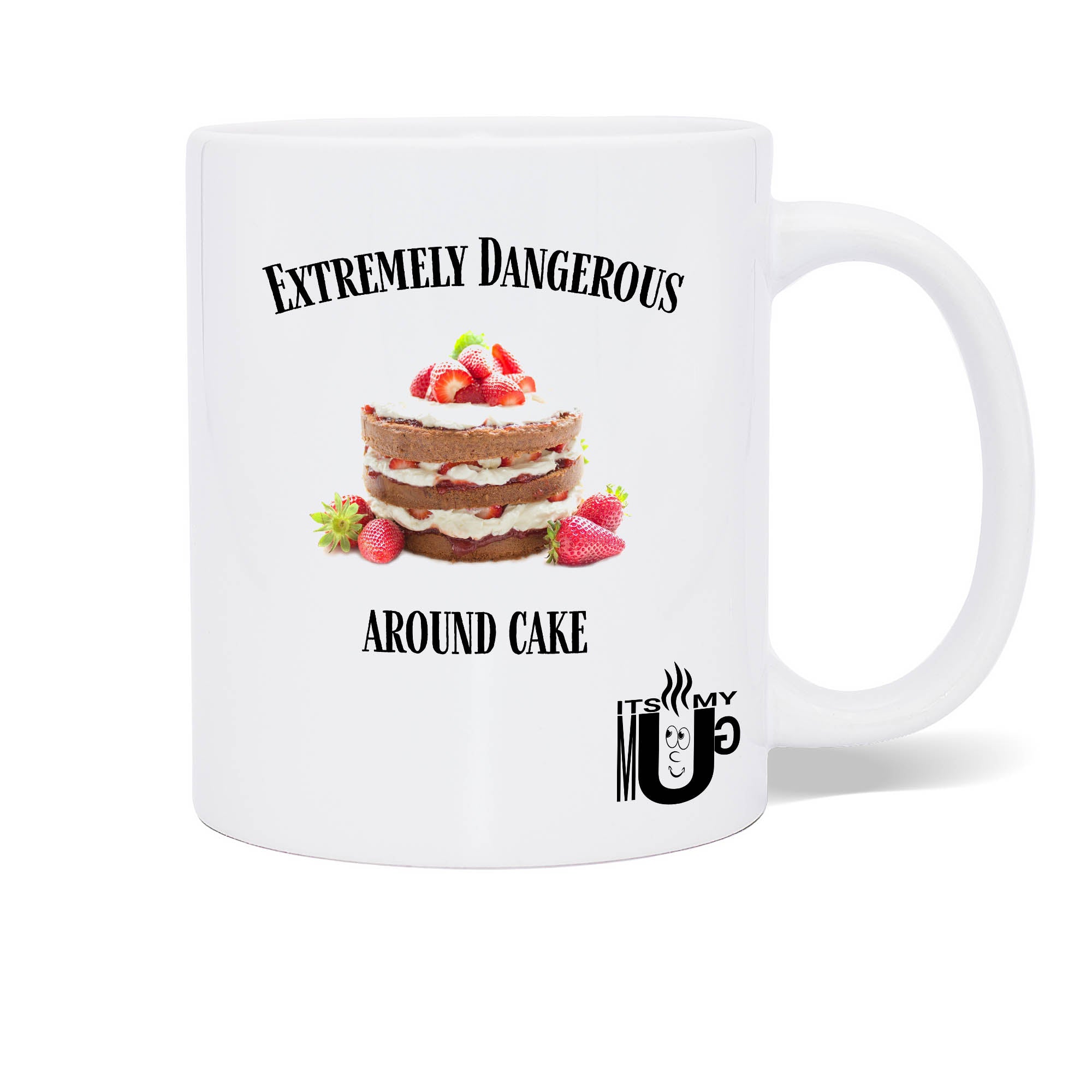 Extremely dangerous around cake Mugshot photo mug – Itsmymug